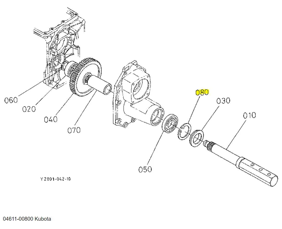 04611-00800 Kubota CIR-CLIP, Internal - OEM Replacement for Rear Axles, Front Axles, and Gear Shafts