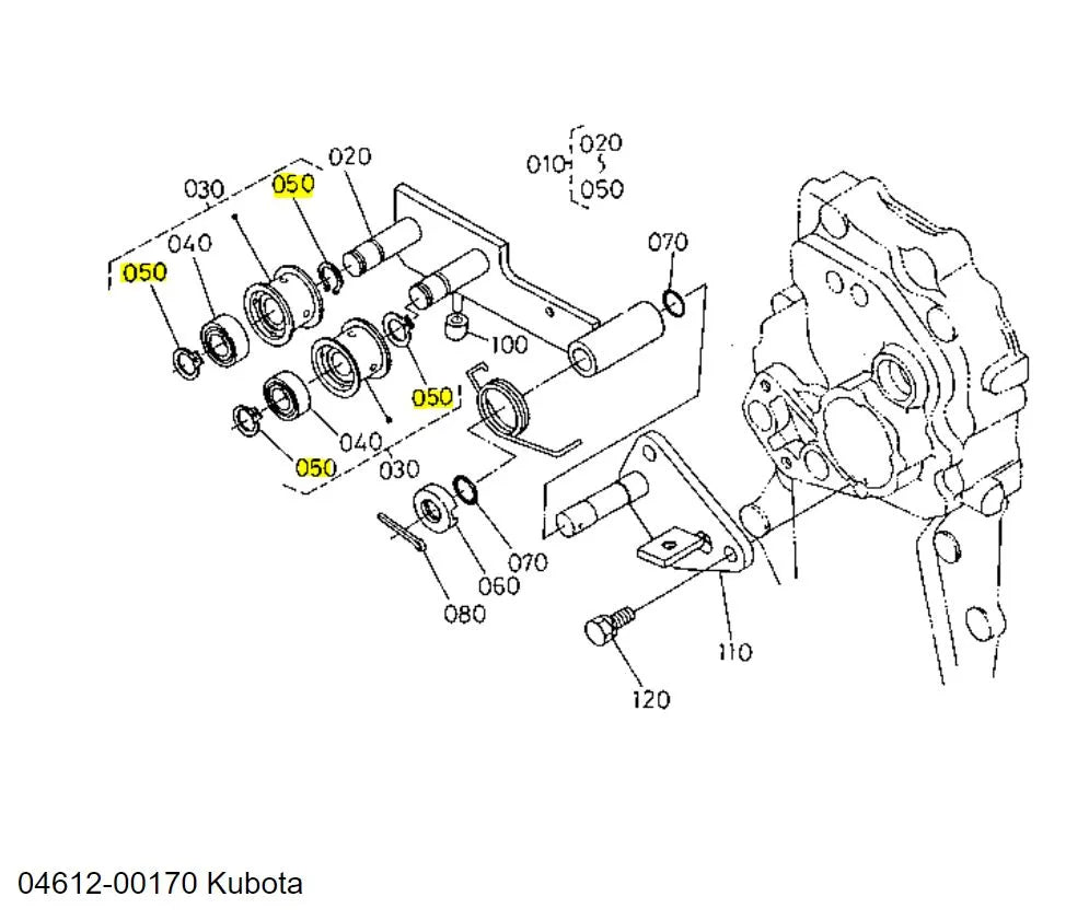 04612-00170 Kubota CIR-CLIP, External - OEM Replacement for Fuel Camshafts, Tension Pulleys, and Front Wheel Hubs