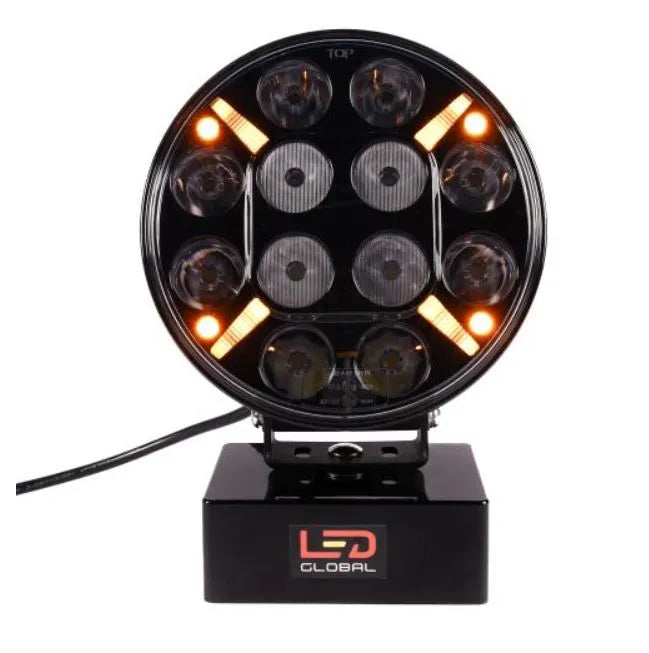 120W 9" LED Driving Light with Dual Colour Position & Amber Warning Strobe - LG877
