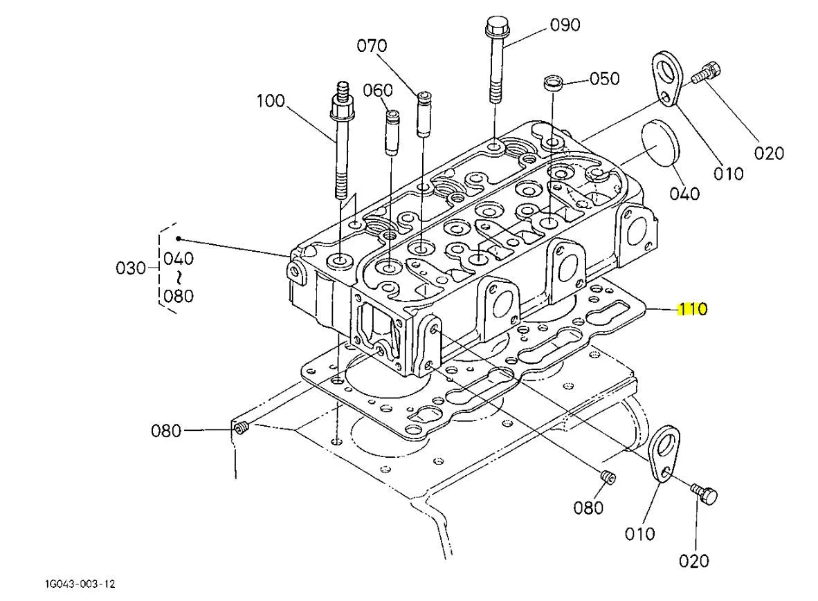 Kubota 1G063-03310 Cylinder Head Gasket | Genuine OEM Replacement