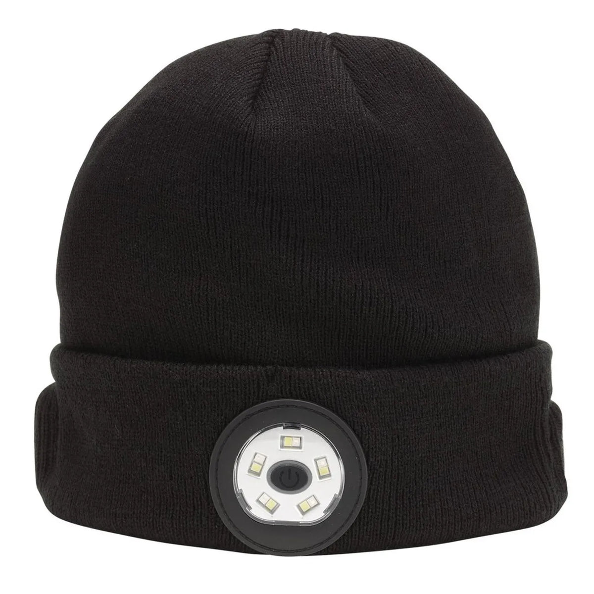 Draper Smart Wireless Rechargeable Beanie with LED Head Torch and USB Charging Cable, Black, One Size (28346)