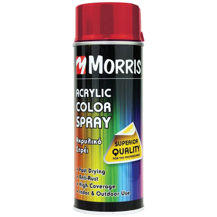 Morris High Gloss Acrylic Spray Paint Ruby Red 400ml - RAL 3003