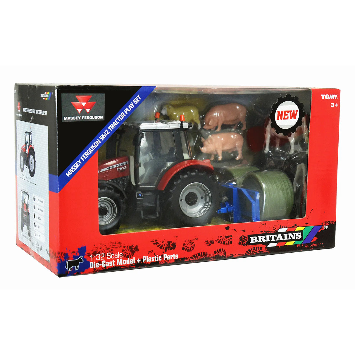 Britains Massey Ferguson 5612 Tractor Play Set 1:32 Scale 43205