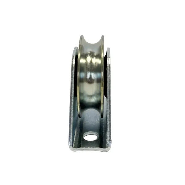 50mm Round Groove Wheel in Fixed Bracket G20659 - Zinc-Plated Steel, 60kg Load