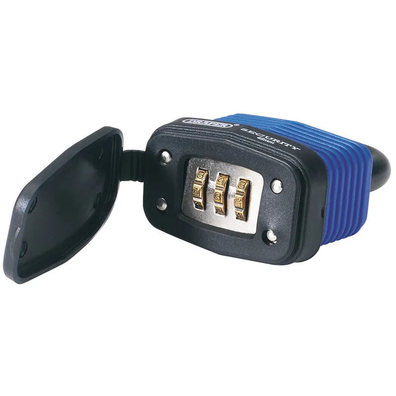 Draper 42mm Resetable 3 Number Combination Laminated Steel Padlock and Bumper