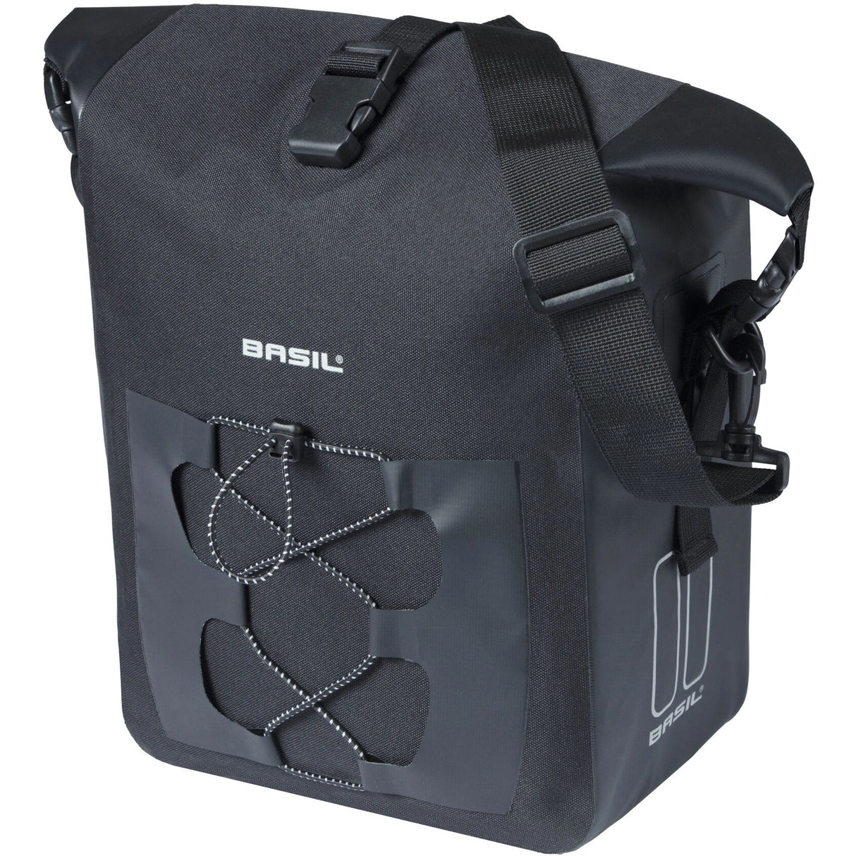 Basil Navigator Waterproof Pannier Bag - Medium 12-15L | Black | Single Side