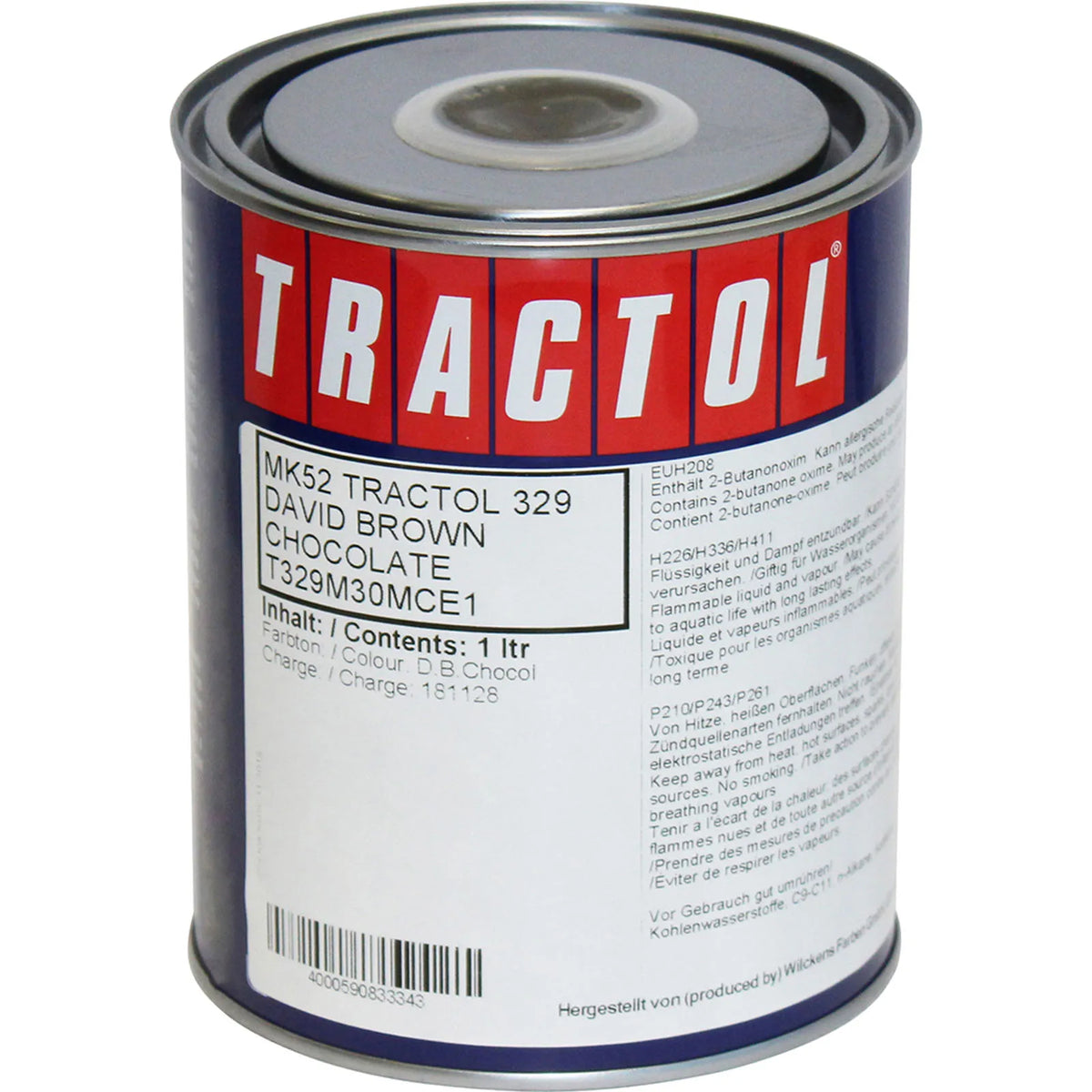 TRACTOL David Brown Chocolate High Gloss Paint 1 Litre - Durable Finish for Agricultural & Construction Equipment - MK52