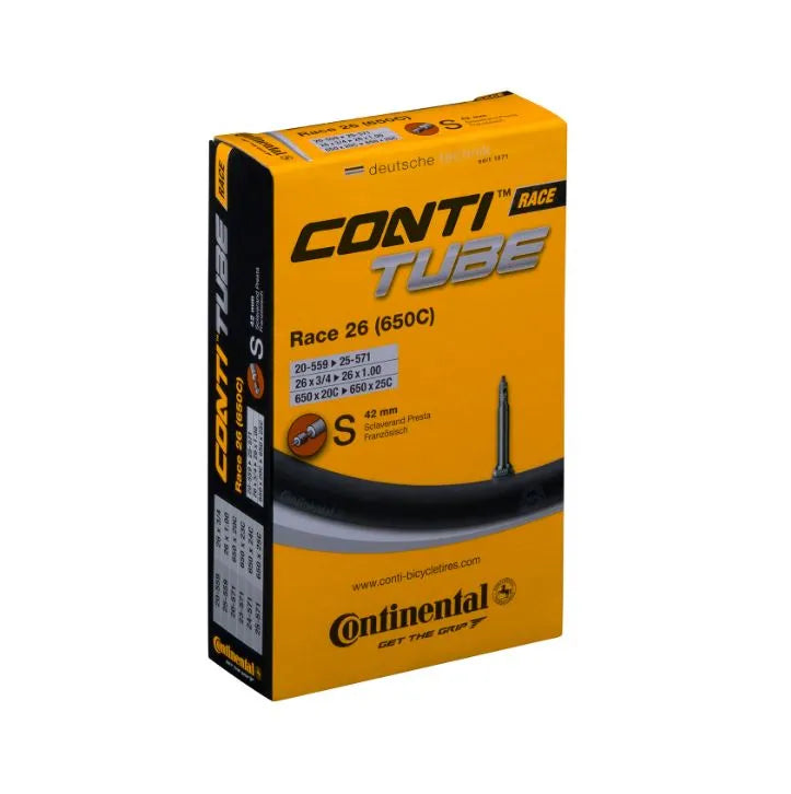 Continental Race Tube 26x1.00 650x20-25 42mm Presta Valve Butyl Black TUC81371