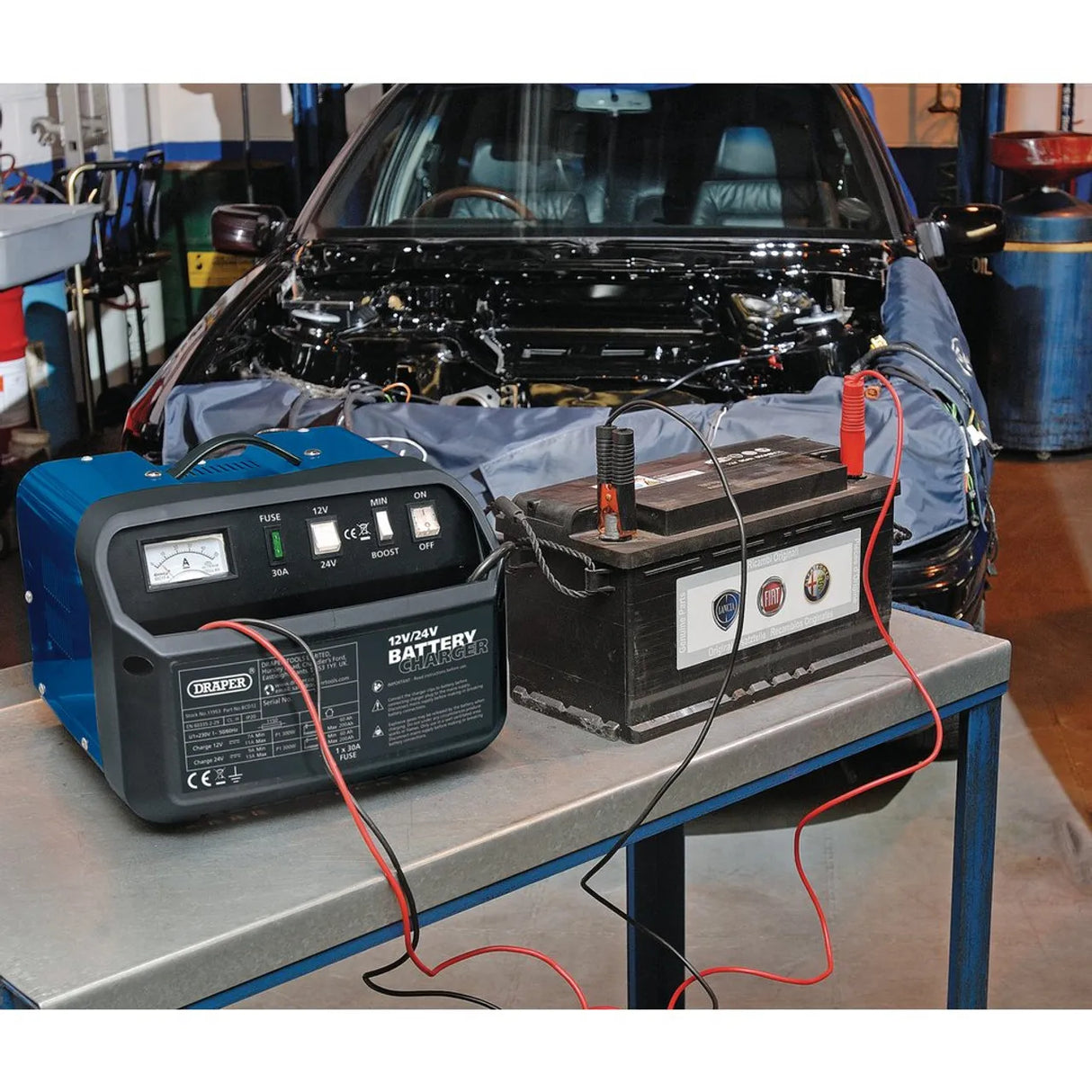 Draper Battery Charger 12/24V