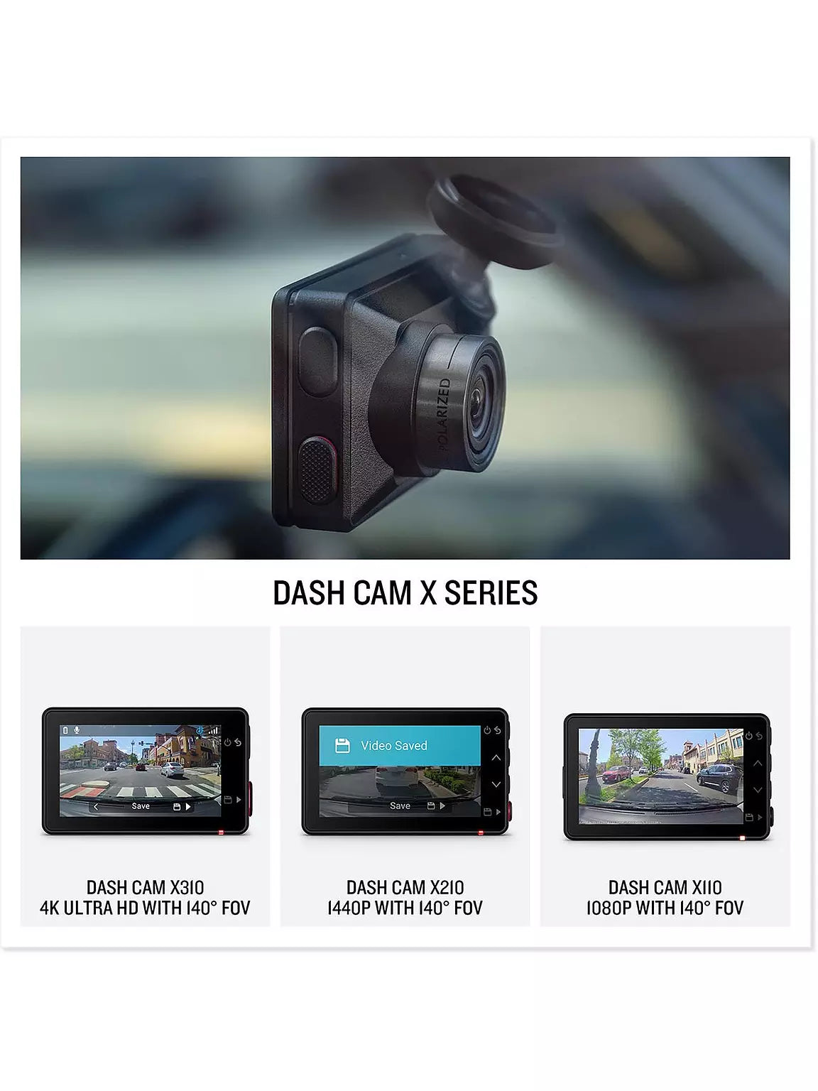Garmin DashCam X110 - 1080p HD Voice‑Controlled Dash Camera with Polarizer & Wi‑Fi