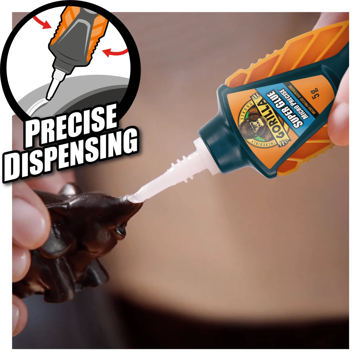 Gorilla Super Glue Micro Precise 5g - Fast-Setting, Impact-Tough Glue for Precise Application