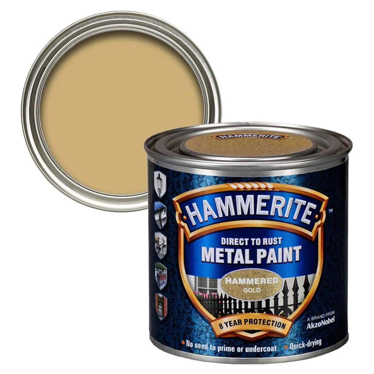Hammerite Hammered Gold Metal Paint 250ml