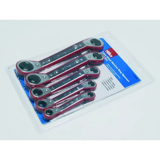 HILKA 5-Piece Ratchet Ring Spanner Set - Metric Sizes
