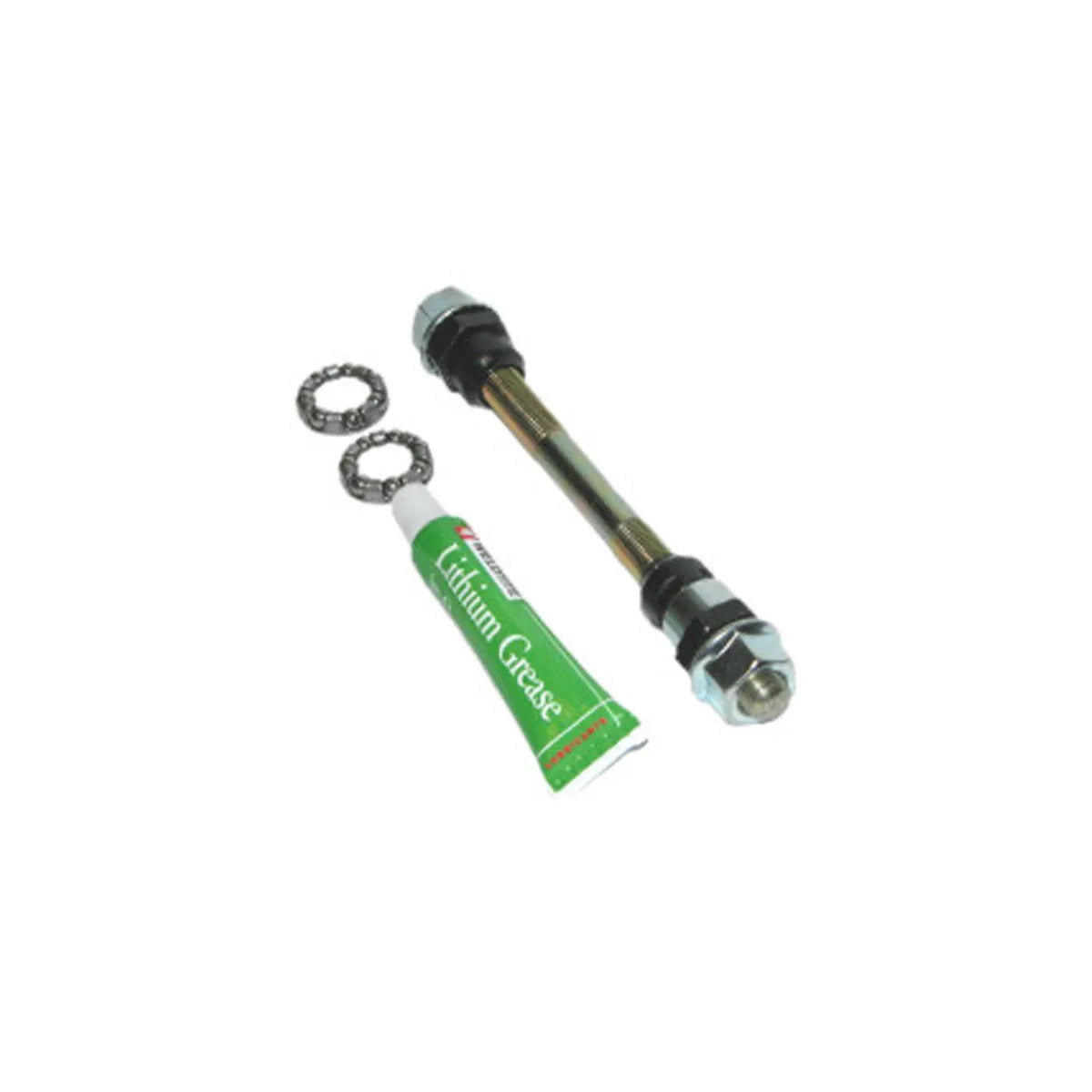 Weldtite 9 mm Front Axle w/ Bearings & Grease | Chromoly Hub Axle HUP8311