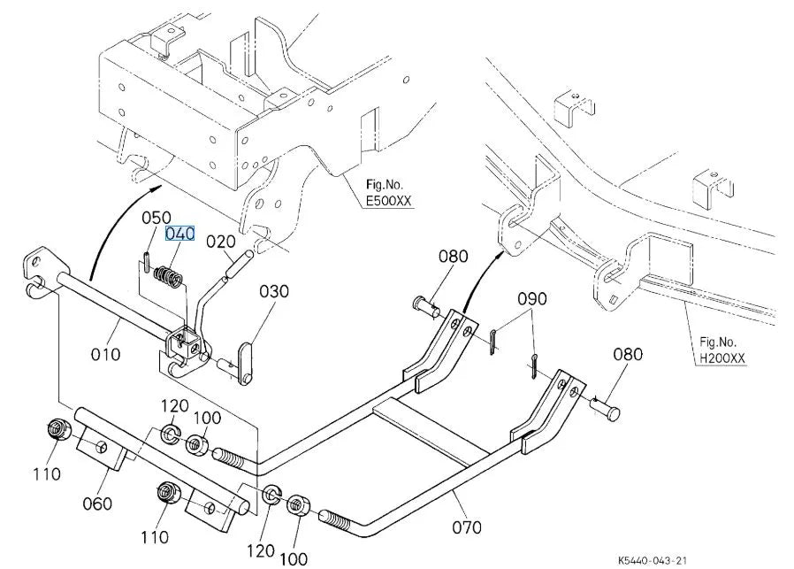 K5221-44552 Kubota Spring - Hinge Pin Spring for Deck Lift & Linkage Systems