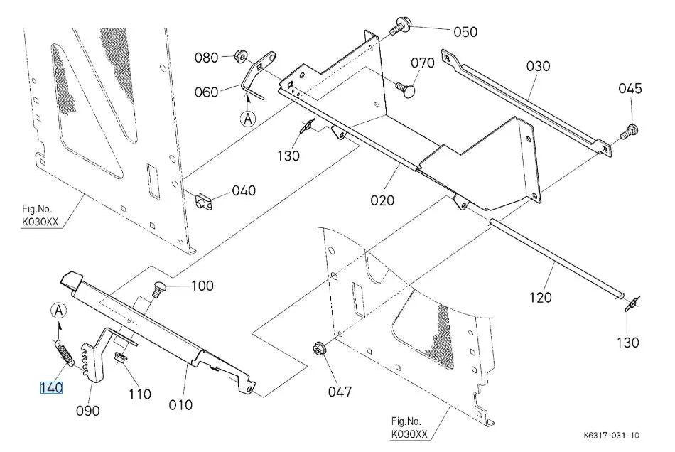 K6313-63370 Kubota Spring Sensor - OEM Sensor Spring for G23-LD Duct Plate Assembly