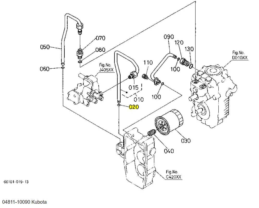 Kubota 04811-10090 O-ring | OEM Hydraulic Oil Line Replacement Seal