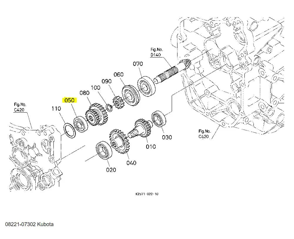 Kubota 08221-07302 Ball Bearing
