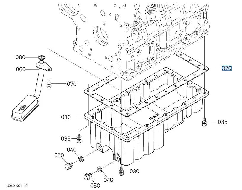 Kubota 16252-01630 Oil Pan Gasket | Genuine OEM Engine Seal