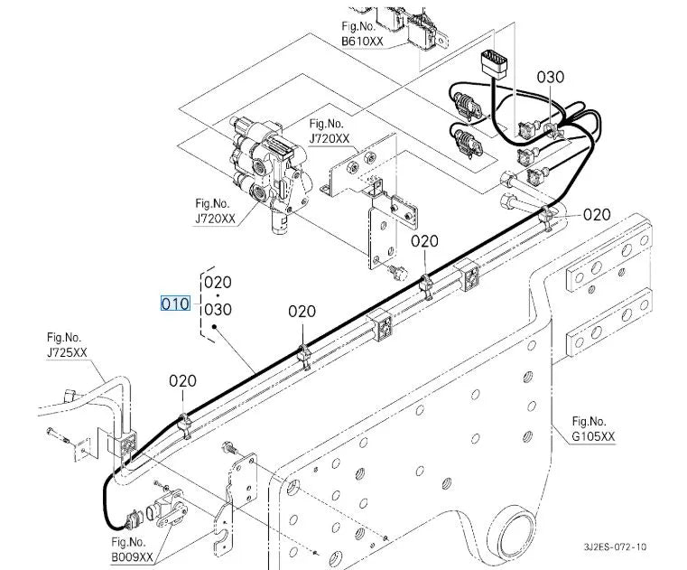 Kubota 3J031-22453 Front Axle Wiring Harness - Genuine OEM for M7 Series Tractors