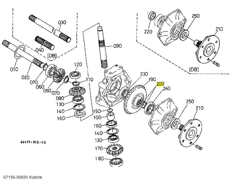 Kubota 67156-56820 Collar, Set | OEM Front Axle & Bevel Gear Collar