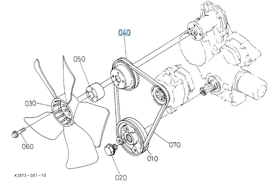 Kubota Fan Pulley - 16241‑74250 (OEM) for B‑Series & RTV Engines