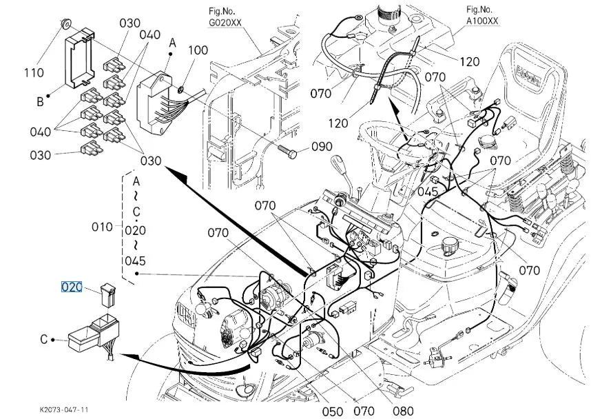 Kubota K2771‑63910 Fuse (Slow‑Blow 50 A) | OEM Electrical Fuse for BX & G‑Series