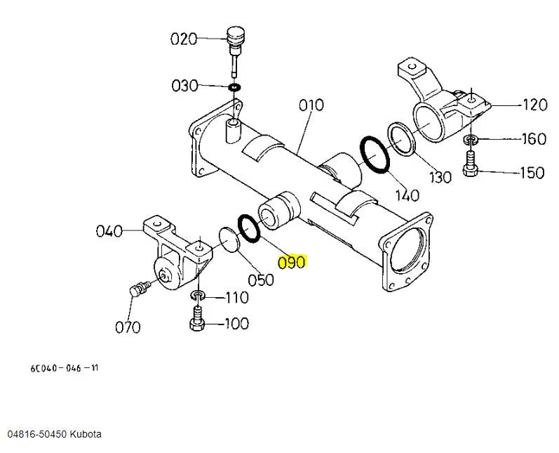 Kubota O-Ring 04816-50450 - OEM Seal for Front Axle, Steering & Hydraulic Lift Arms
