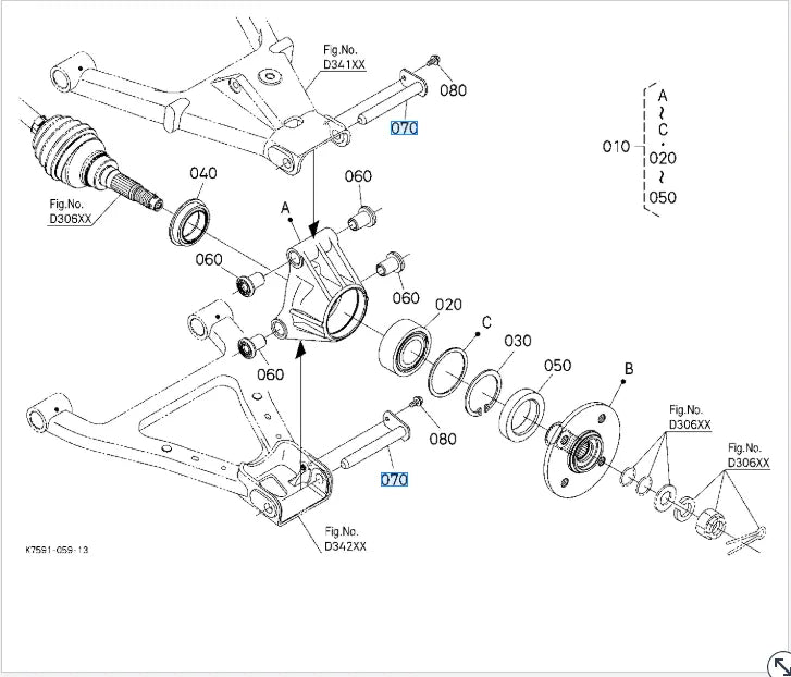 Kubota Rear Knucle Pin (K759117873) RTV X-Series