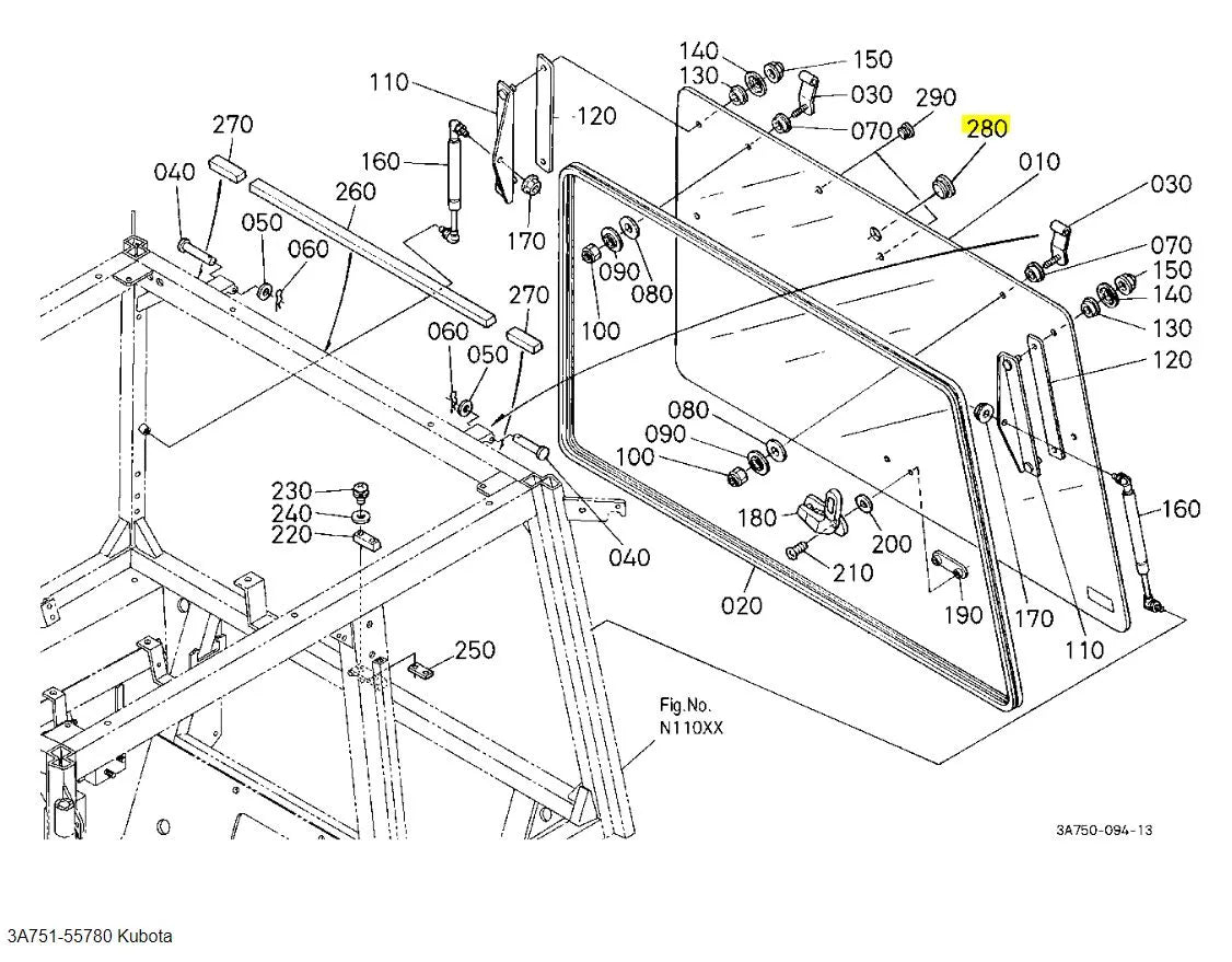 Kubota Plug 3A751-55780 – OEM Rear Window Plug for Cabin Tractors