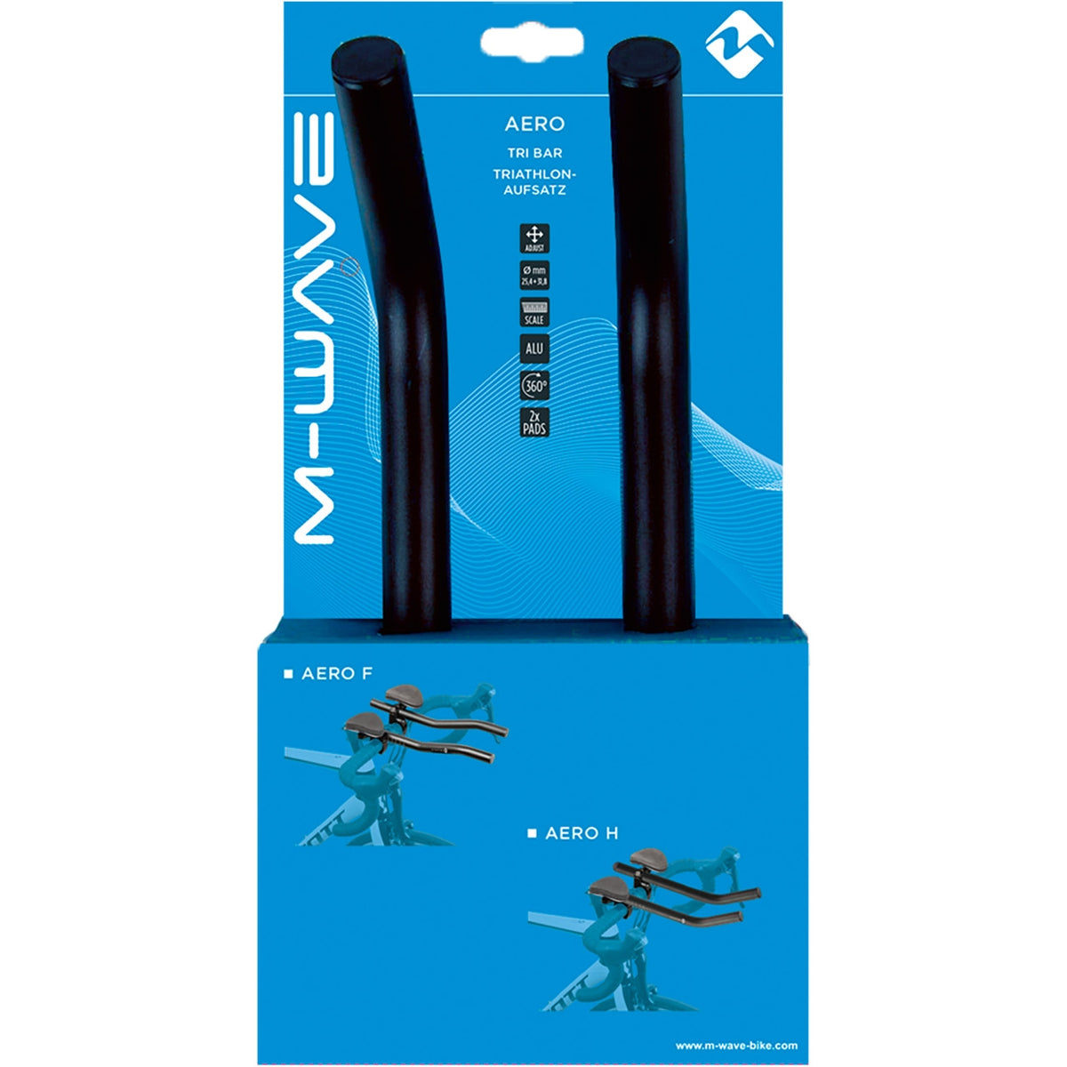 M-Wave Aero H Triathlon Extensions - 31.8mm - black