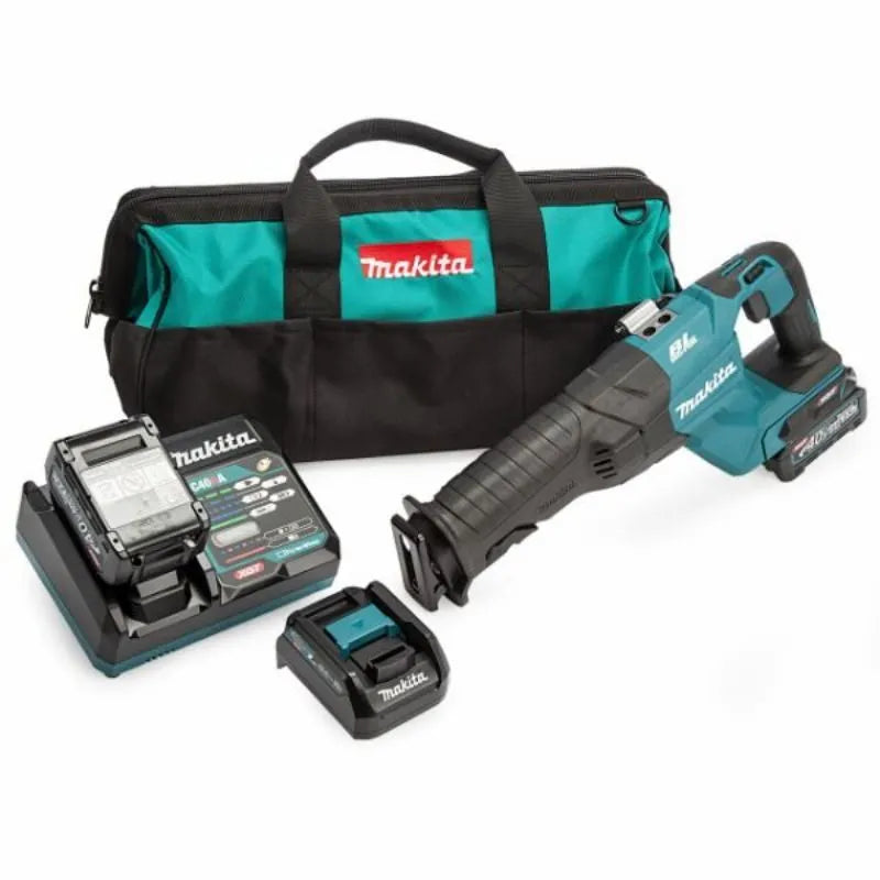 Makita JR001GD202 40V Max XGT Brushless Reciprocating Saw - Includes 2 x 2.5Ah Batteries, Charger & Adapter