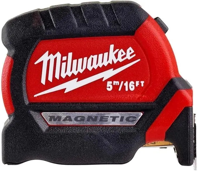 Milwaukee 4932464602 Magnetic Tape Measure 5 m / 16 ft - 27 mm Dual‑Scale Jobsite Tape