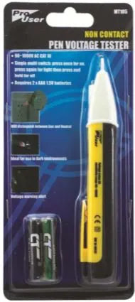 Non‑Contact Pen Voltage Tester MT105 - AC 90‑1000 V Detect & Live/Neutral Indication