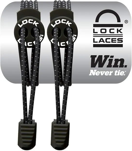 Original Lock Laces No-Tie Shoelaces - Black | Elastic Slip-On Laces for All Ages
