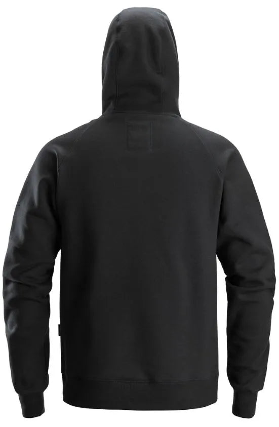 Snickers Logo Hoodie - Black, Comfortable High-Collar Hoodie with Mesh-Lined Pockets