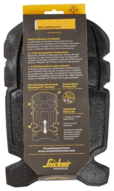 Snickers 9110 Craftsmen Kneepads | Lightweight, Flexible Knee Protection for Daily Work