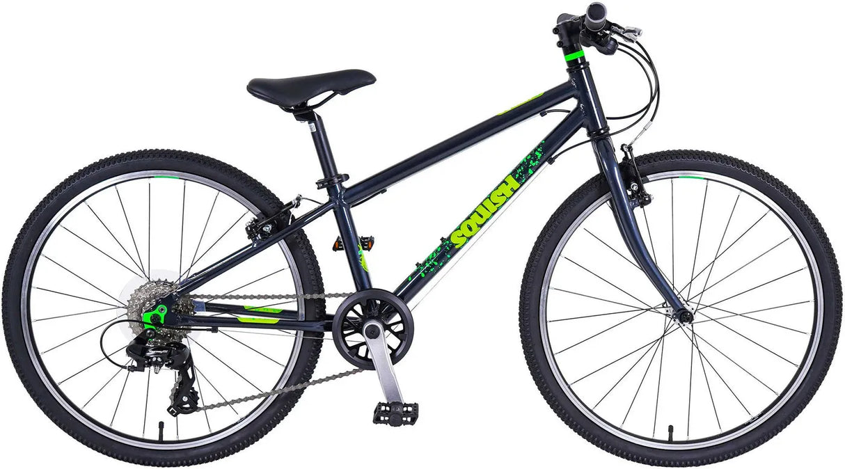 Squish Dark Grey 24" Kids Bike | 11" Frame, Lightweight Aluminium, 8-Speed Gears for Ages 8-11