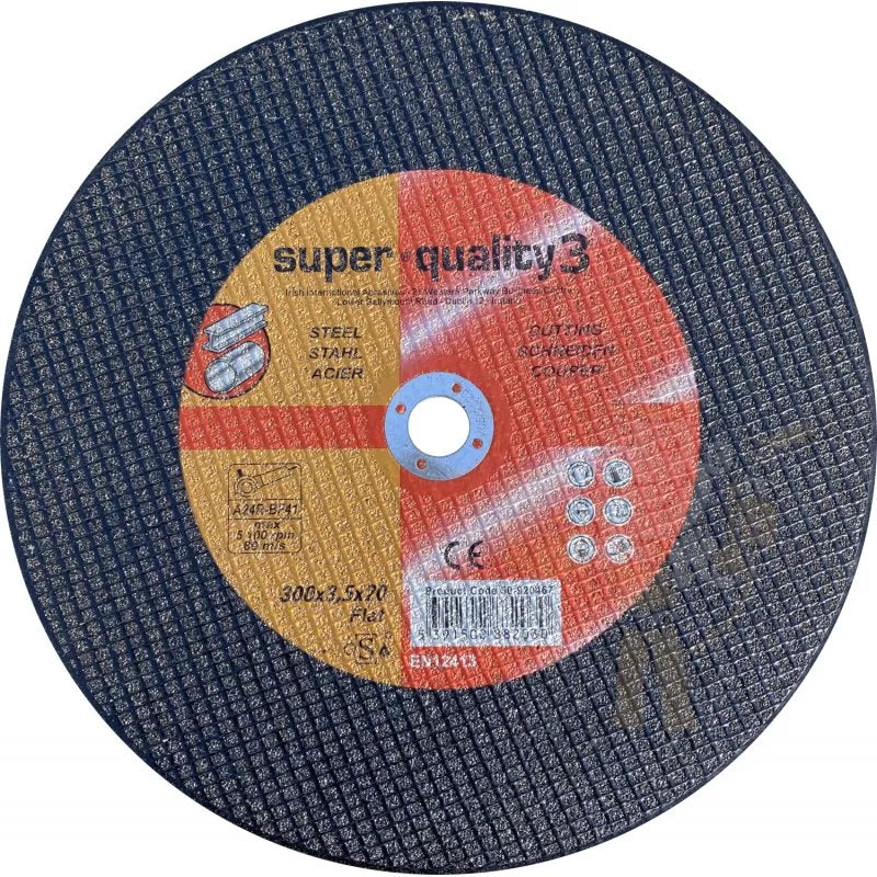 Super Quality 3 Steel Flat Cutting Disc 12" (300mm X 3.5mm X 20mm)