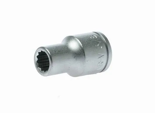Teng Tools M120112-C 1/2" Drive Socket - 3/8" AF, 12-Point Bi-Hex, Satin Finish