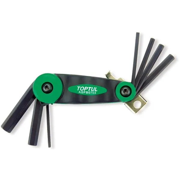 Toptul 7 Piece Folding Hex Key Set 2.5-10mm | QAGFB0703