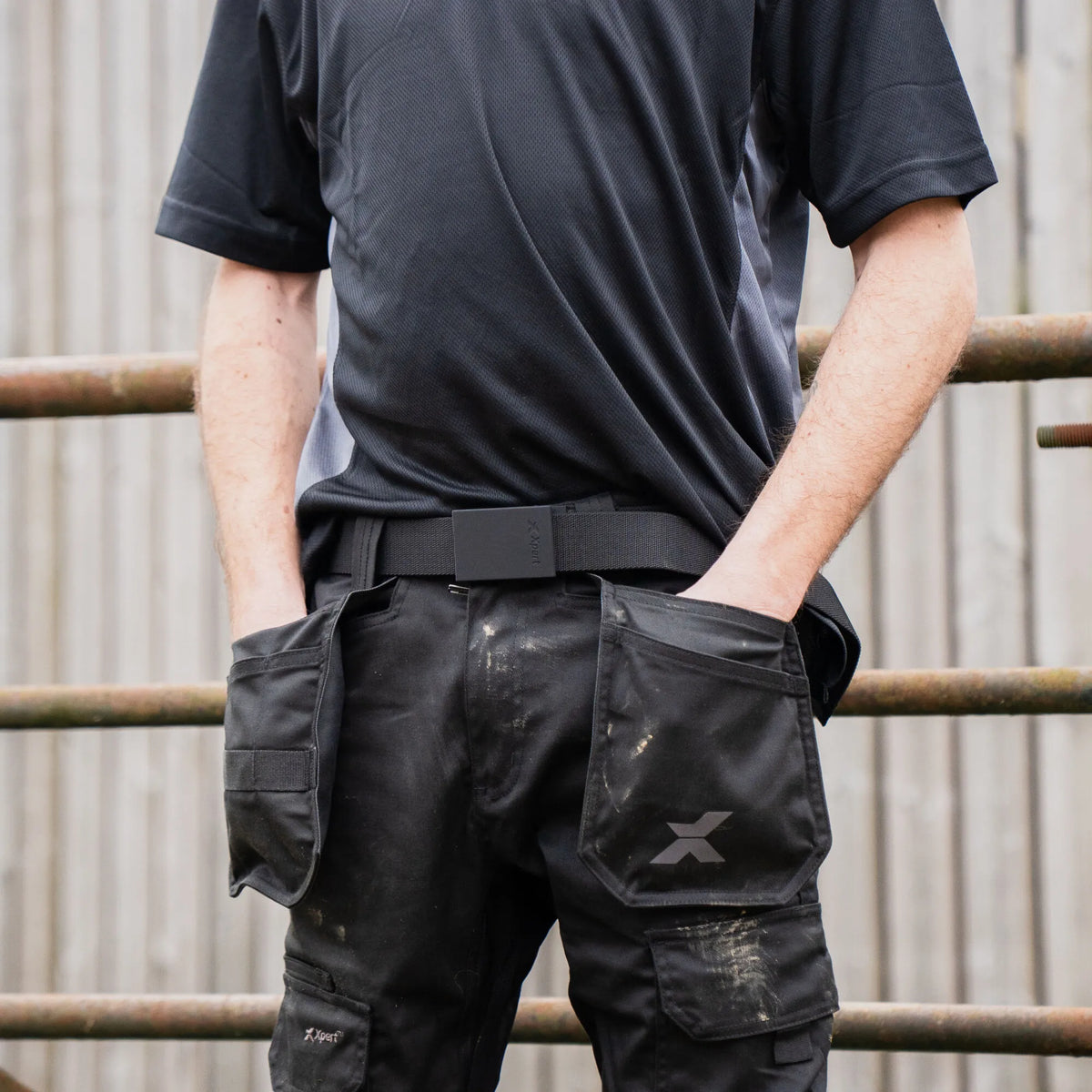 Xpert Pro Stretch Work Belt Black XPP14 - Flexible Fit, Durable Comfort