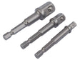 Draper BCS/3 1/4In Hex. x 1/4In and 3/8In Square Drive Adaptors