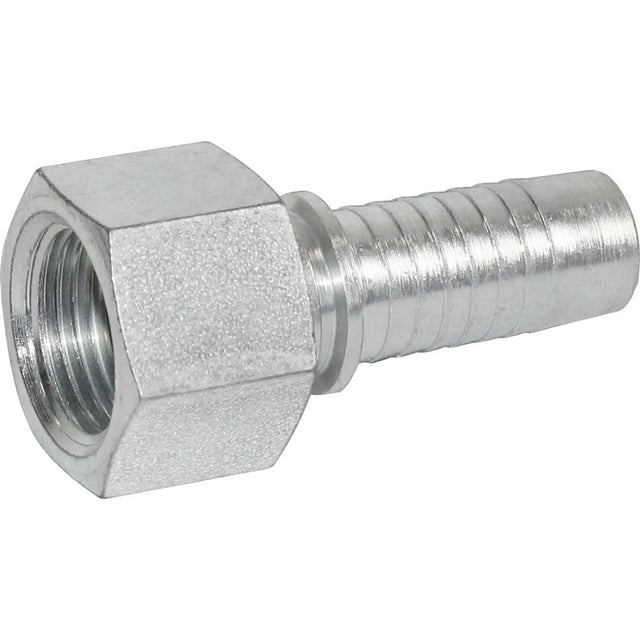 BSP Female 60 Degree Cone Fitting - 1/4" Hose x 3/8" BSP Zinc Passivated
