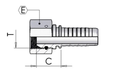 BSP Female 60 Degree Cone Fitting - 1/4" Hose x 3/8" BSP Zinc Passivated