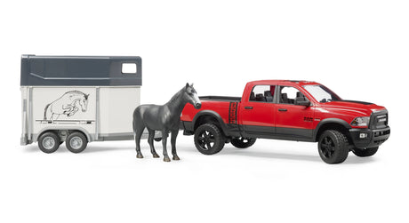 Bruder RAM 2500 Power Wagon with horse trailer and horse