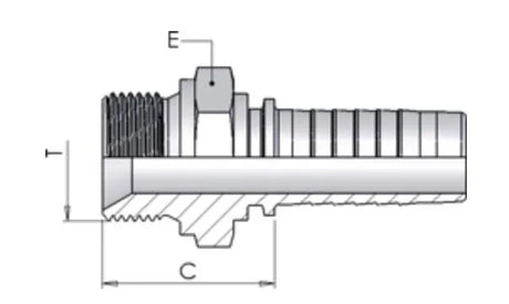BSP Male Parallel 60 Degree Cone Fitting - 3/8" Hose x 1/4" BSP Zinc Passivated