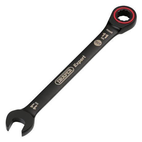 Draper Expert Hi-Torq Metric Ratchet Combination Spanner, 11mm, Black
