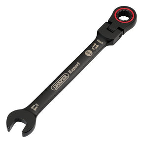 Draper Expert Hi-Torq Metric Flexible Head Ratchet Combination Spanner, 11mm, Black