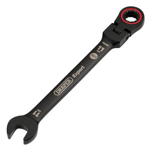 Draper Expert Hi-Torq Metric Flexible Head Ratchet Combination Spanner, 11mm, Black